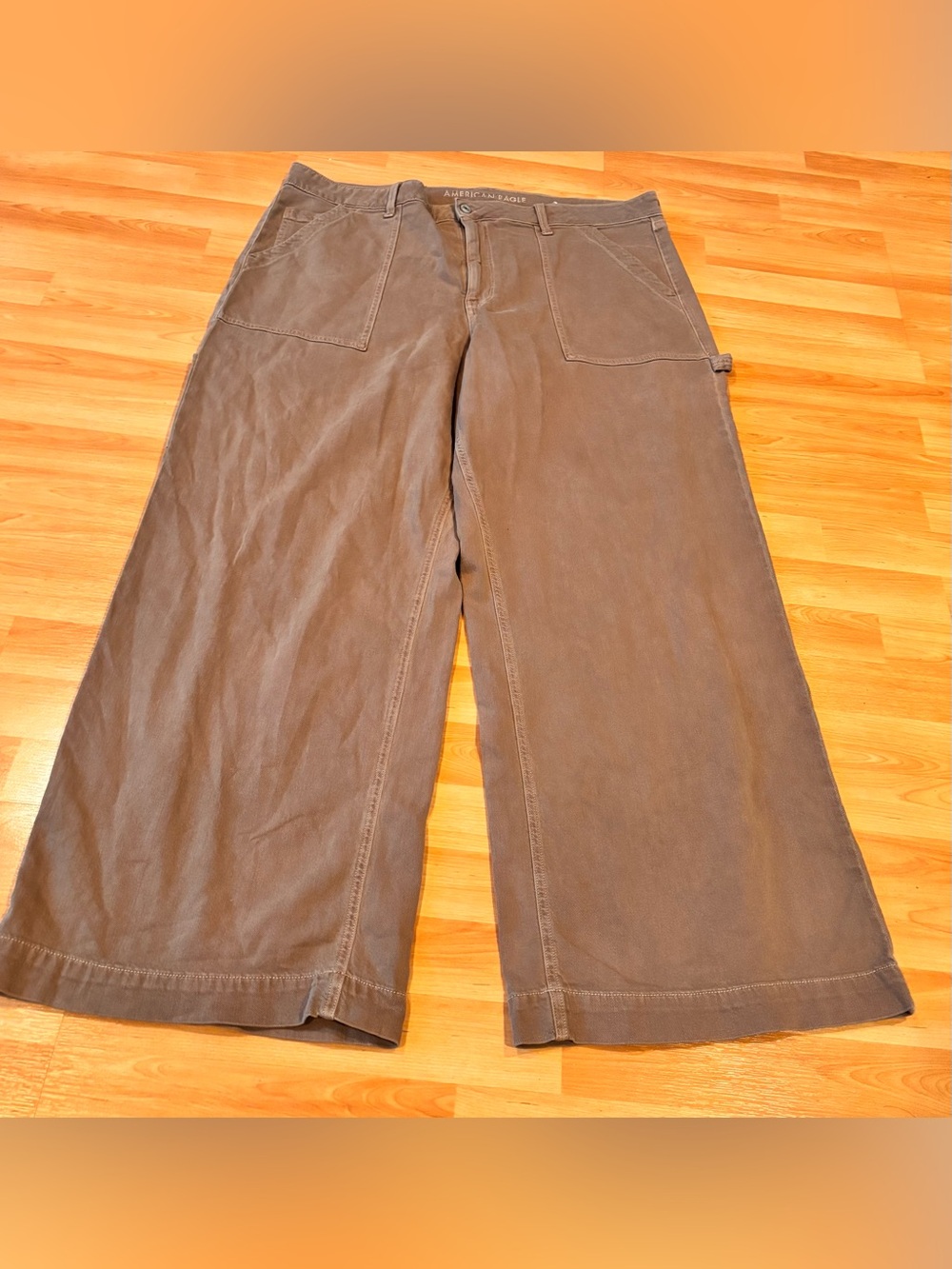American Eagle Outfitters Super High Rise Baggy Wide Leg Brown Pants